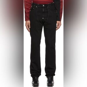 John lawrence sullivan Black Chap Jeans Black Denim Straight Leg